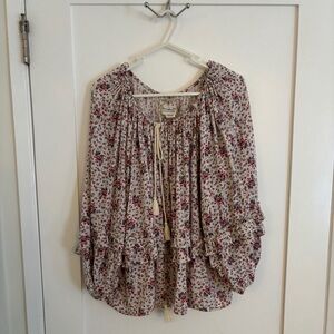 Ralph Lauren Floral Blouse - Red and Cream